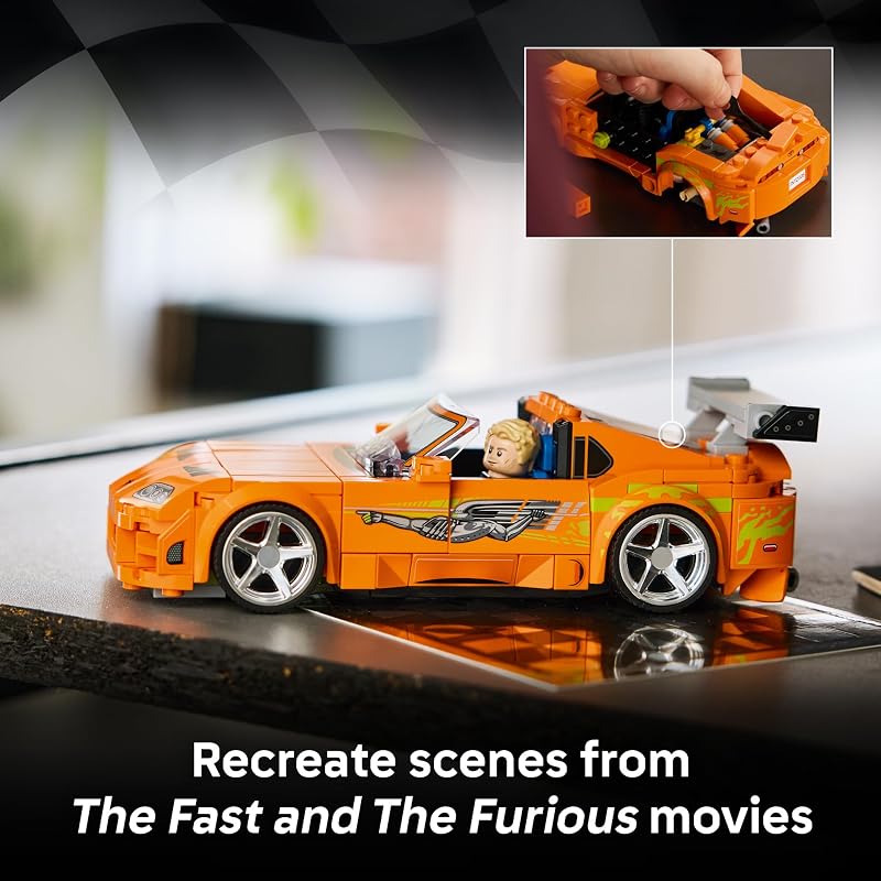 LEGO Speed Champions The Fast and The Furious Toyota Supra MK4 77260 Building Toy for Boys Girls Ages 10 Toy Car from Movie w Minifigure Display or Pretend Play 292 pieces Gift for Fans