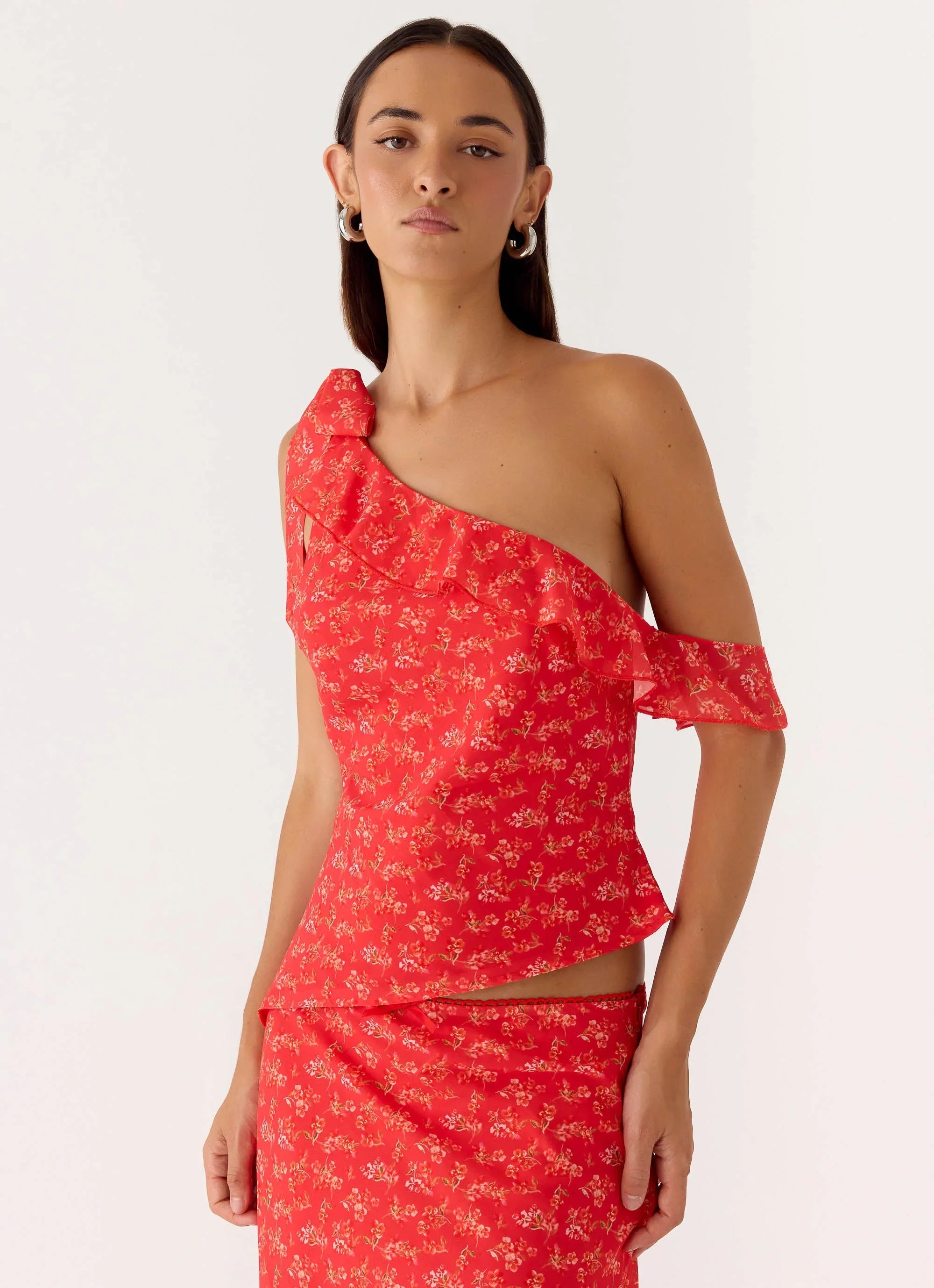 Calia Top Magenta Red Rose