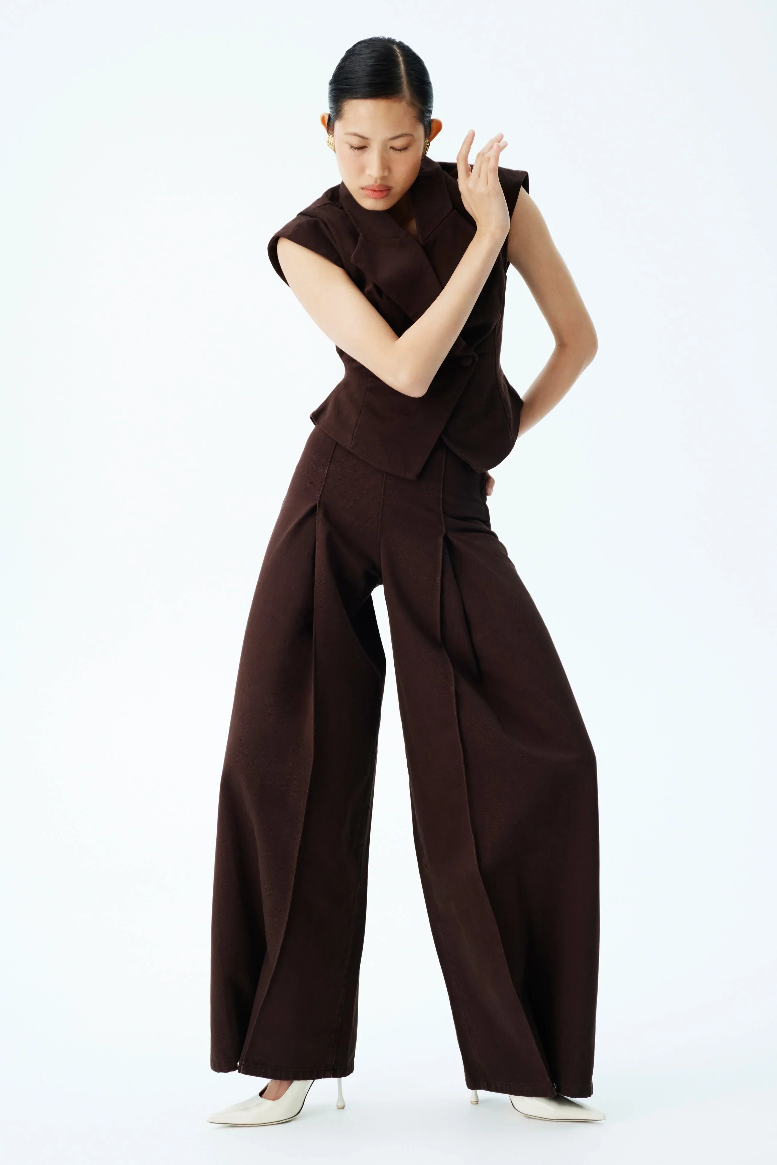 Beatrix High Rise Denim Jeans Chocolate