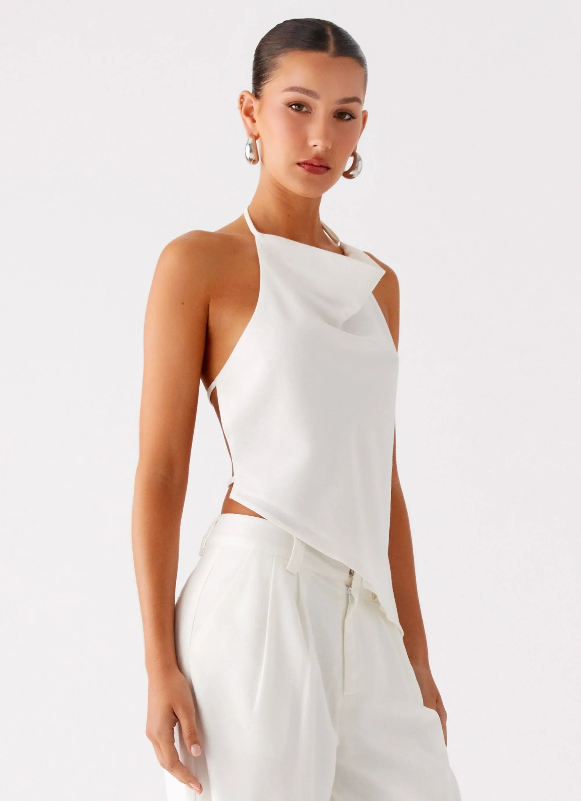 Delong Backless Linen Top White