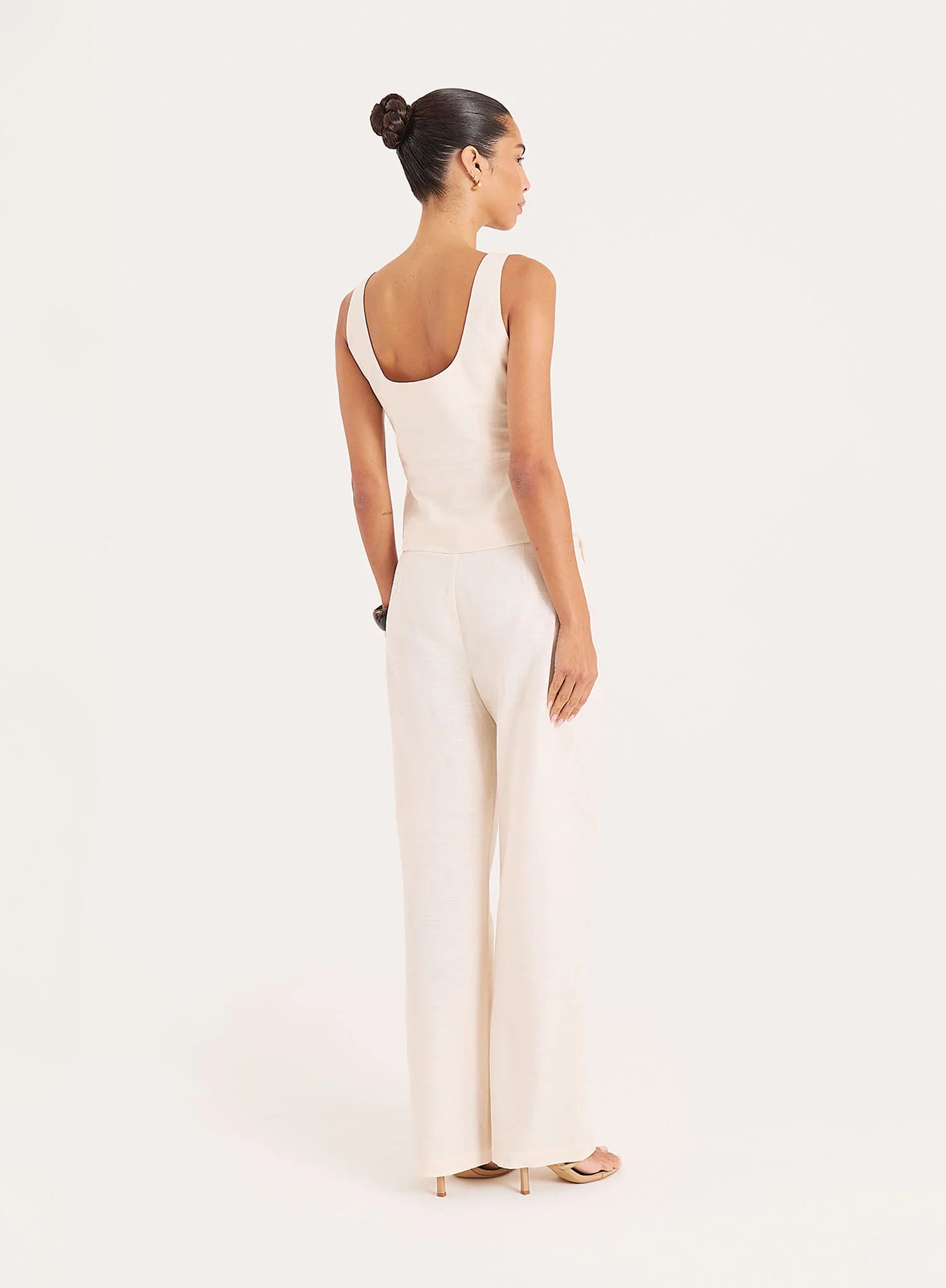 Cream Linen Blend Waistcoat Miriam