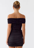 Either Way Off Shoulder Mini Dress Black