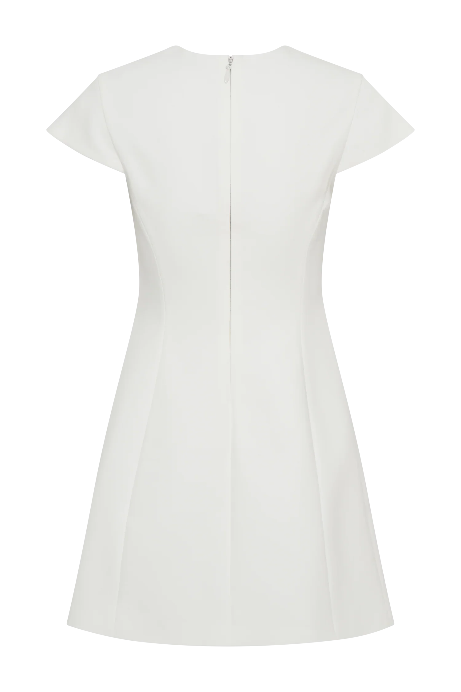 Remi Suiting Mini Dress With Floral Hardware White