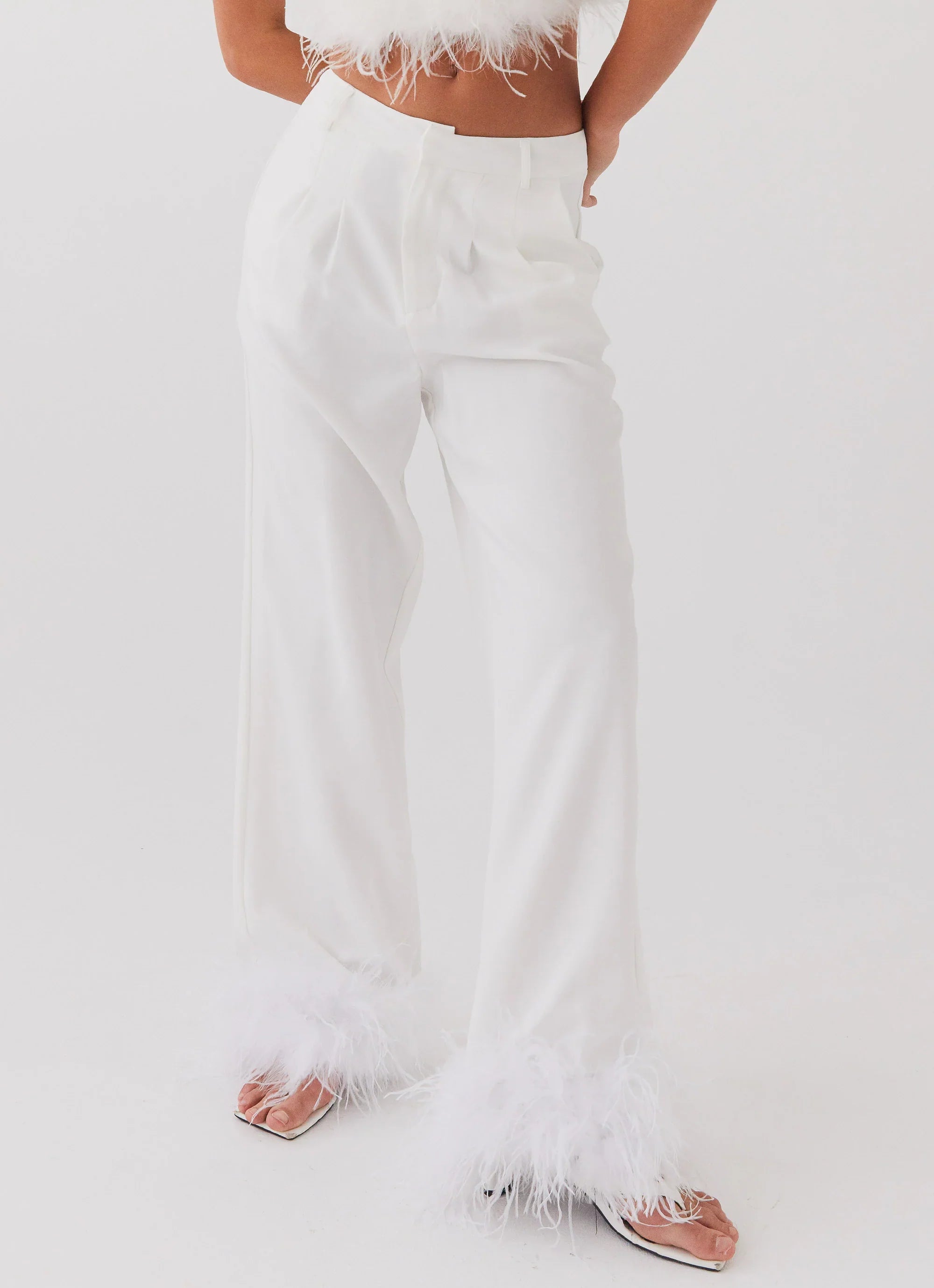 Shake It Off Feather Pants Snow