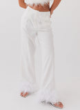 Shake It Off Feather Pants Snow
