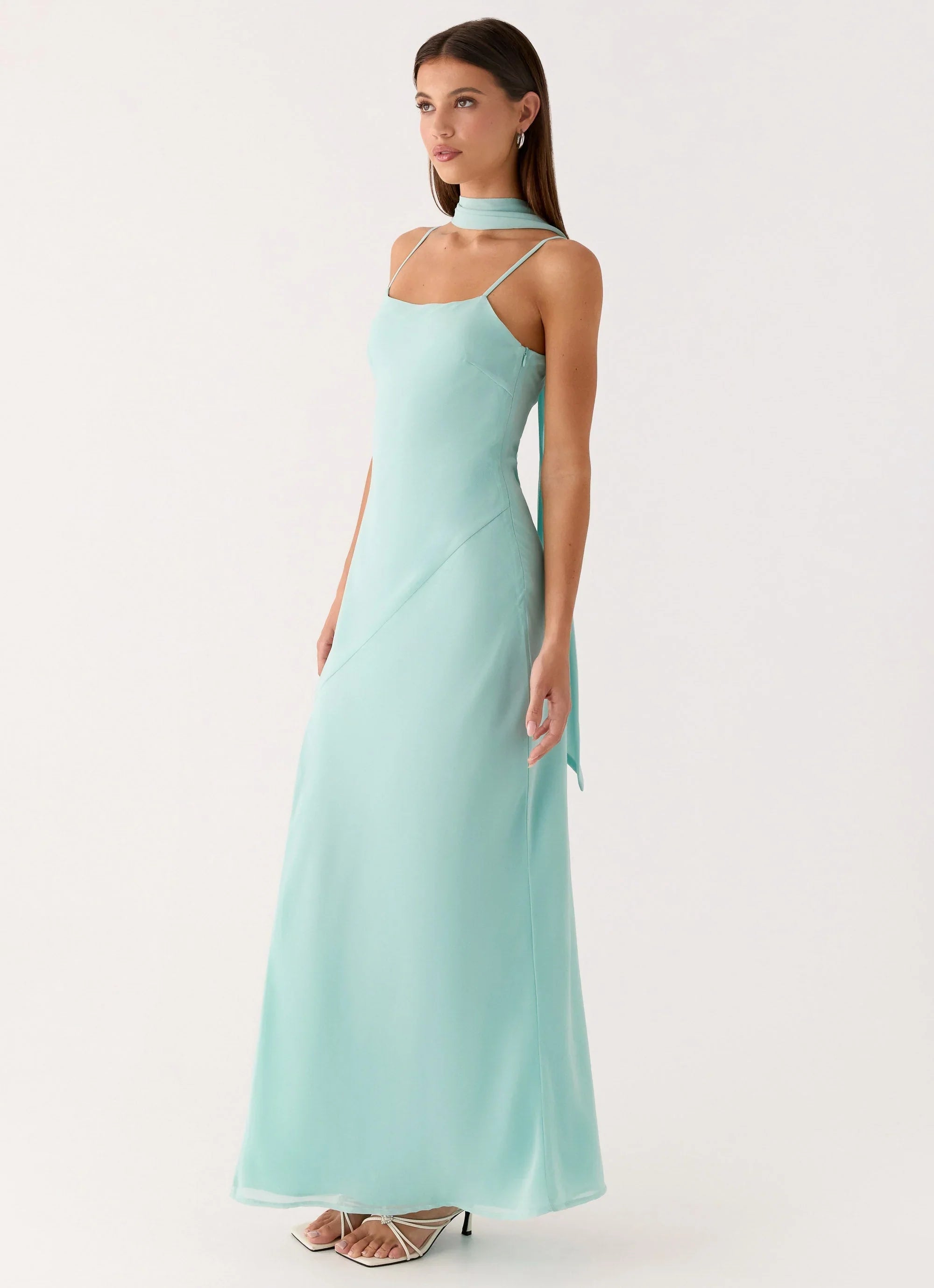 Eternelle Square Neck Maxi Dress Teal
