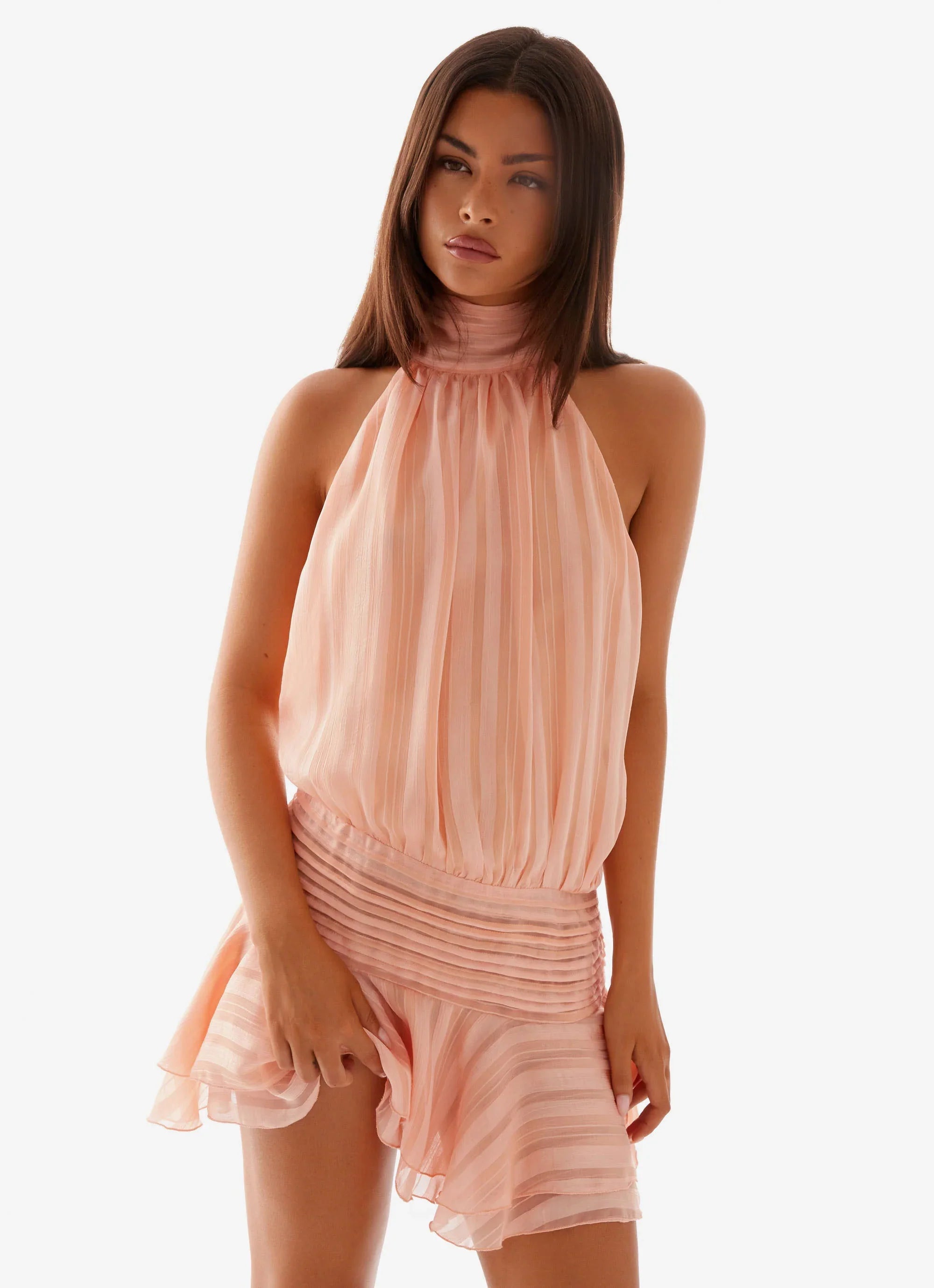 Willow Chiffon Mini Dress Orange