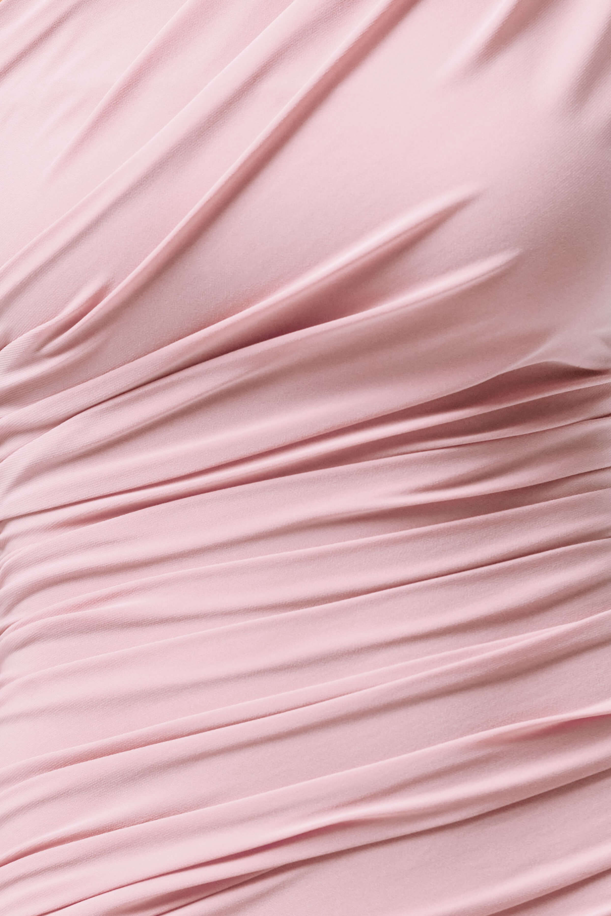 Mardi Pink Asymmetric Maxi Dress With Ruching