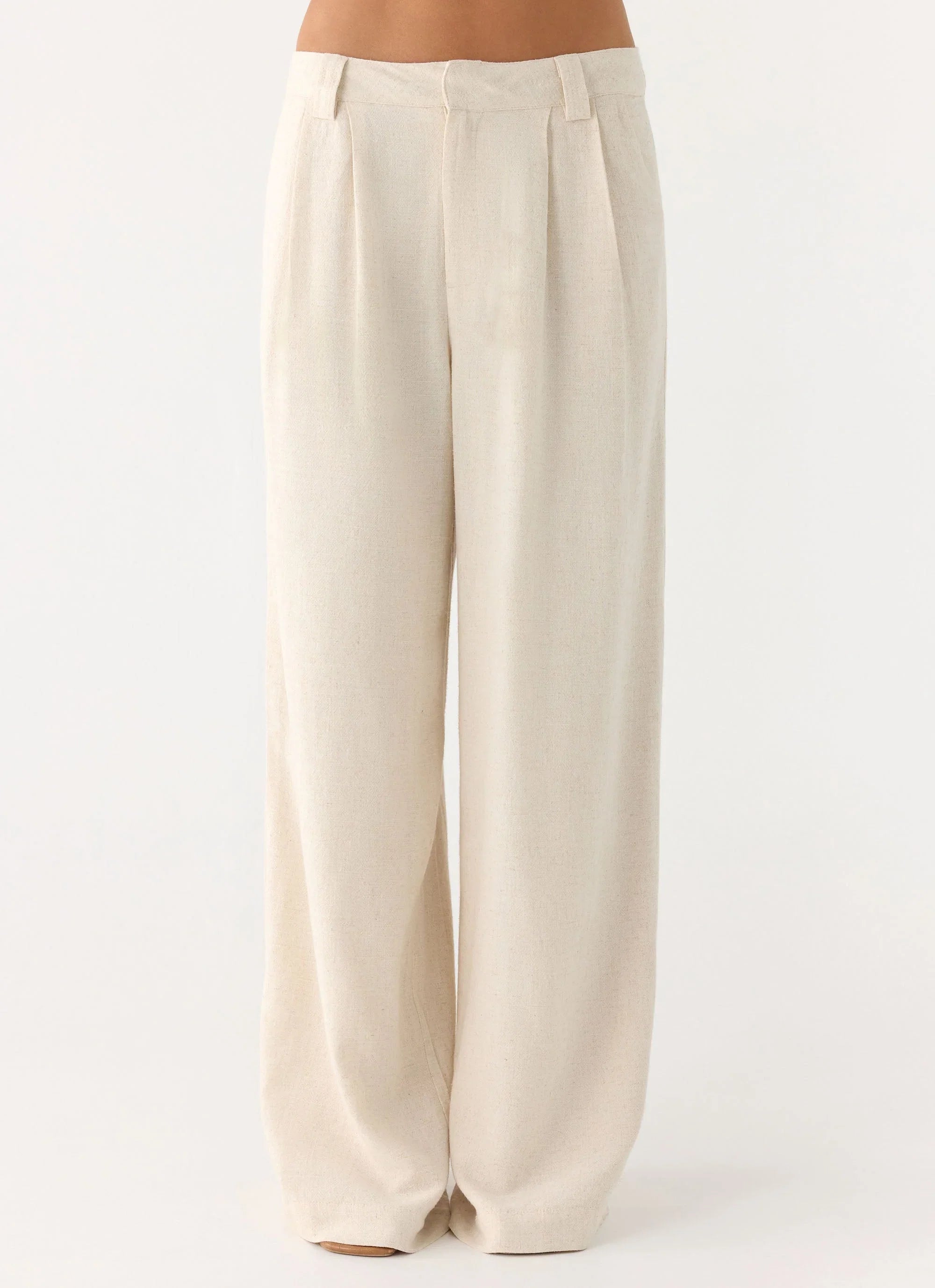 Delong Low Rise Linen Pants Oatmeal