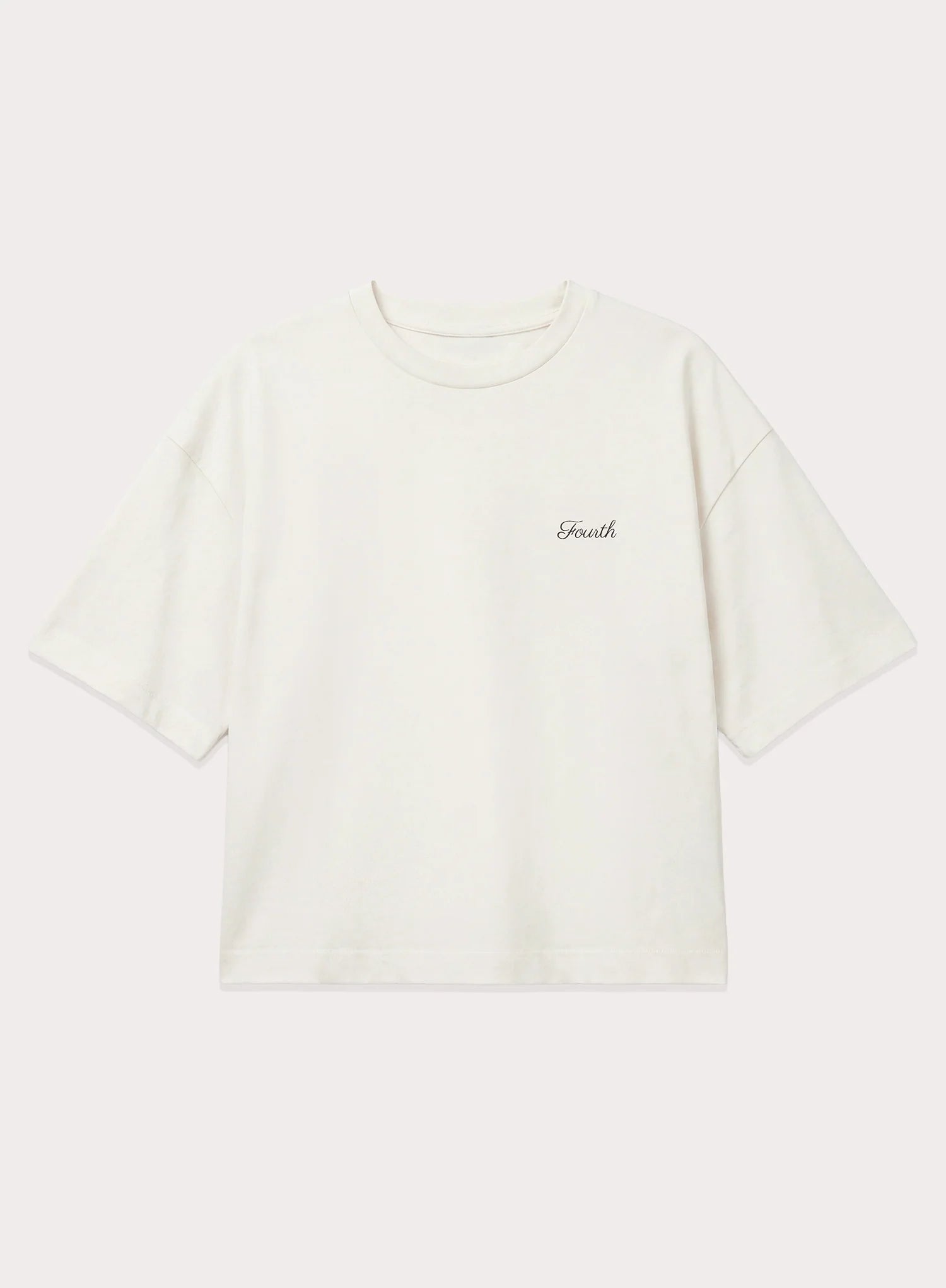 Cream Fourth Printed Cropped T Shirt