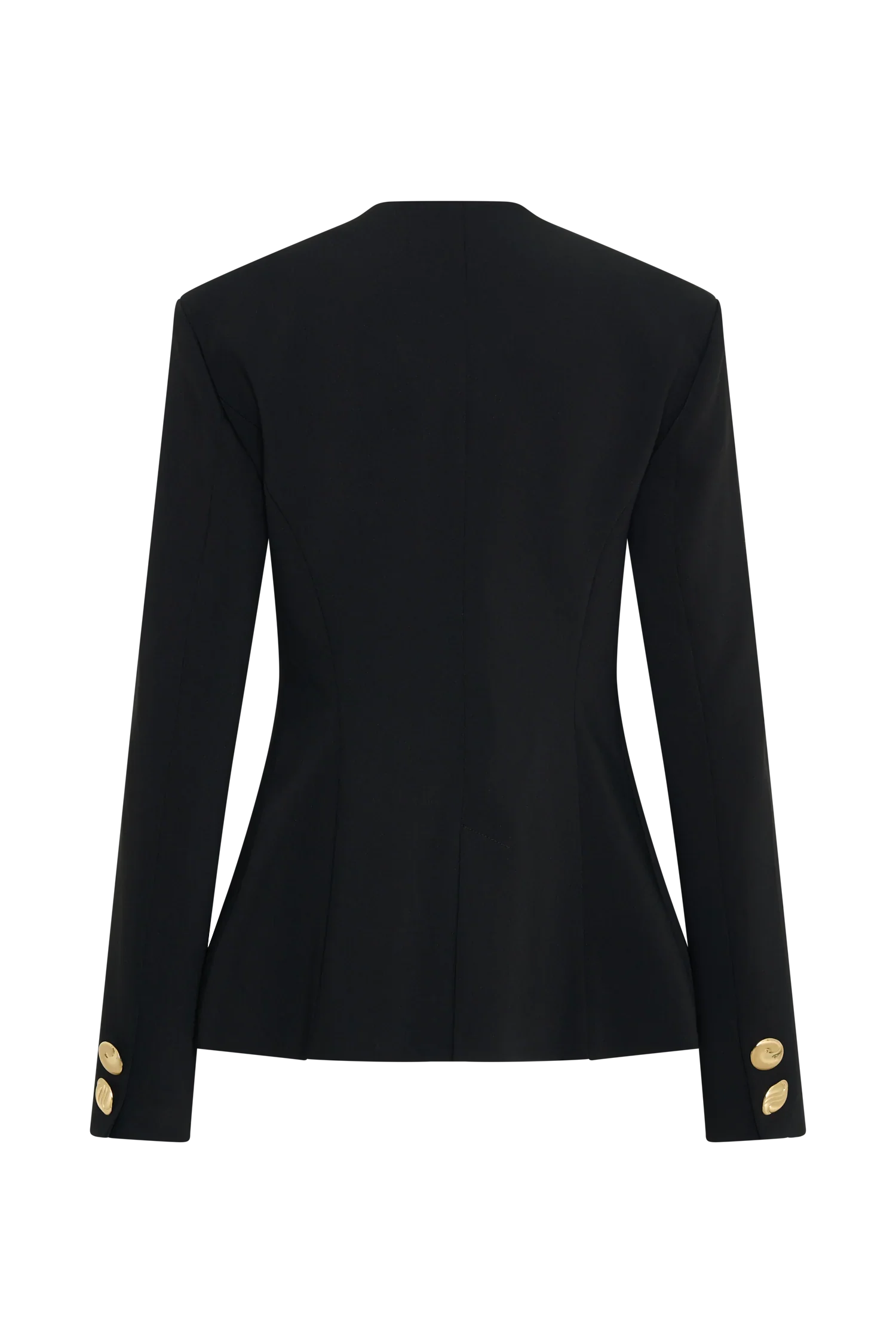 Asia Mixed Button Blazer Black