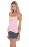 Shoulder Tie Flare Top in Pink