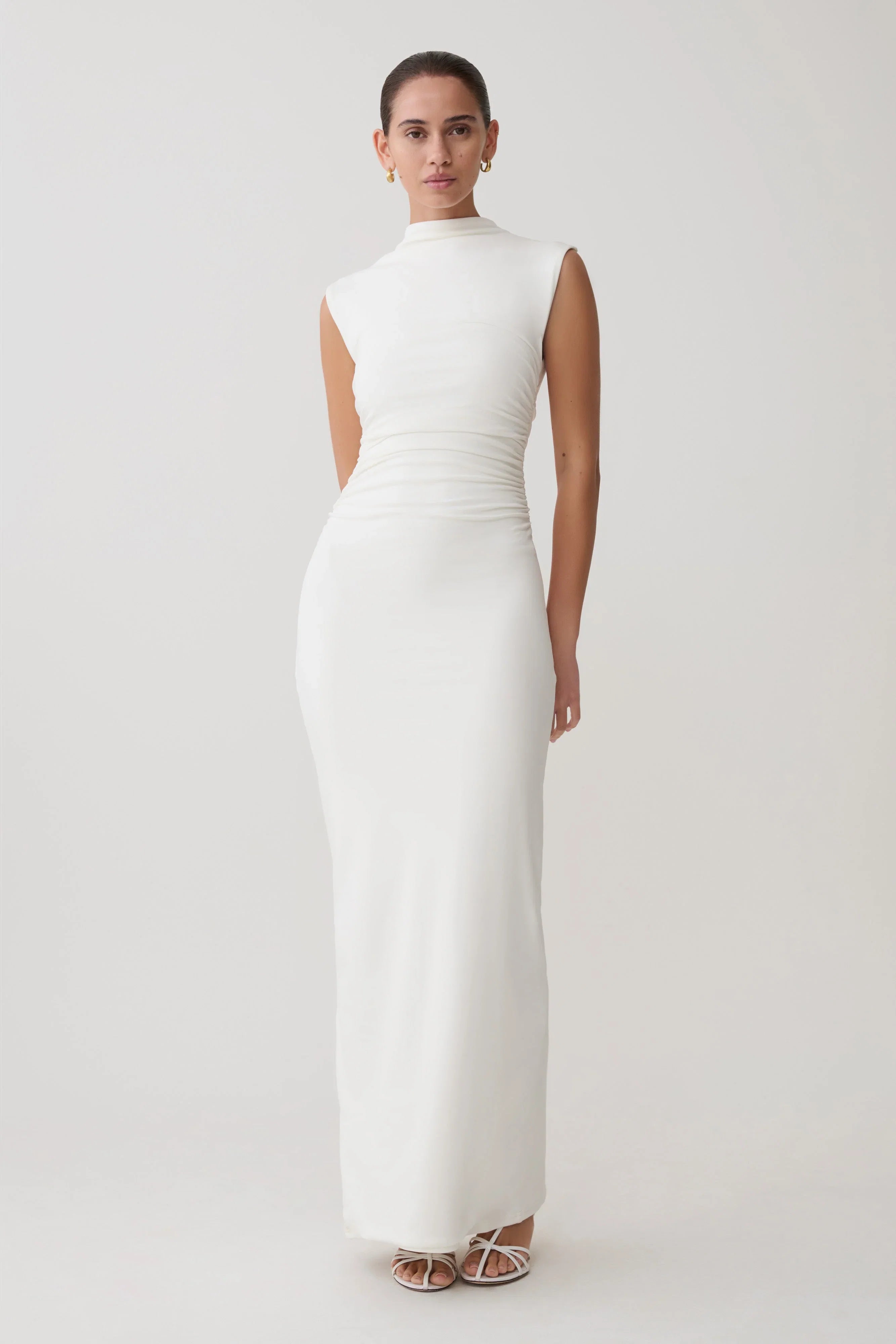 Elliot High Neck Sleeveless Maxi Dress White