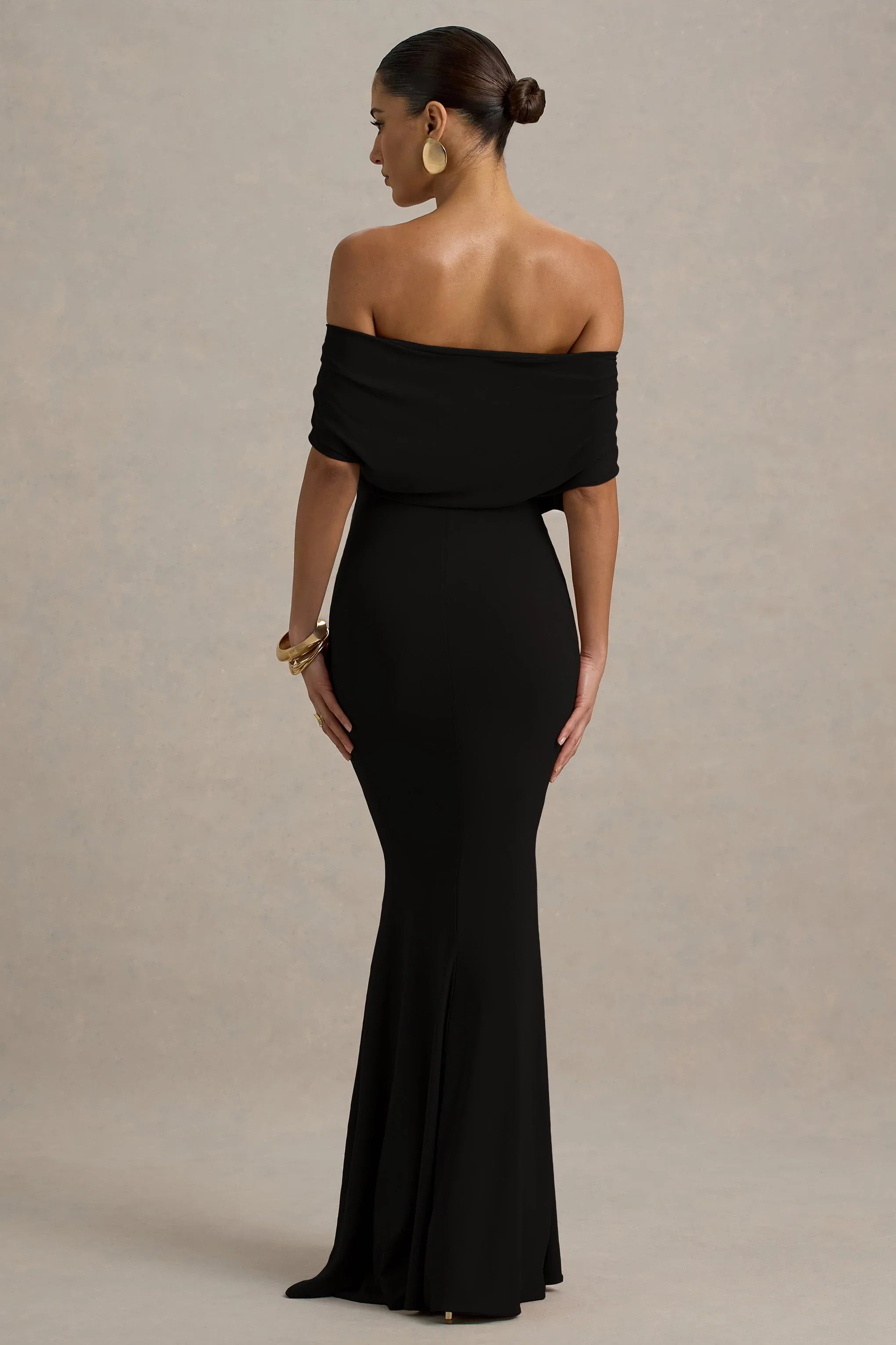 Bowden Black Bardot Maxi Dress