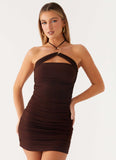 Poetry Mini Dress Chocolate