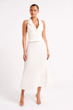 Twyla Pleated Suiting Maxi Skirt Ivory