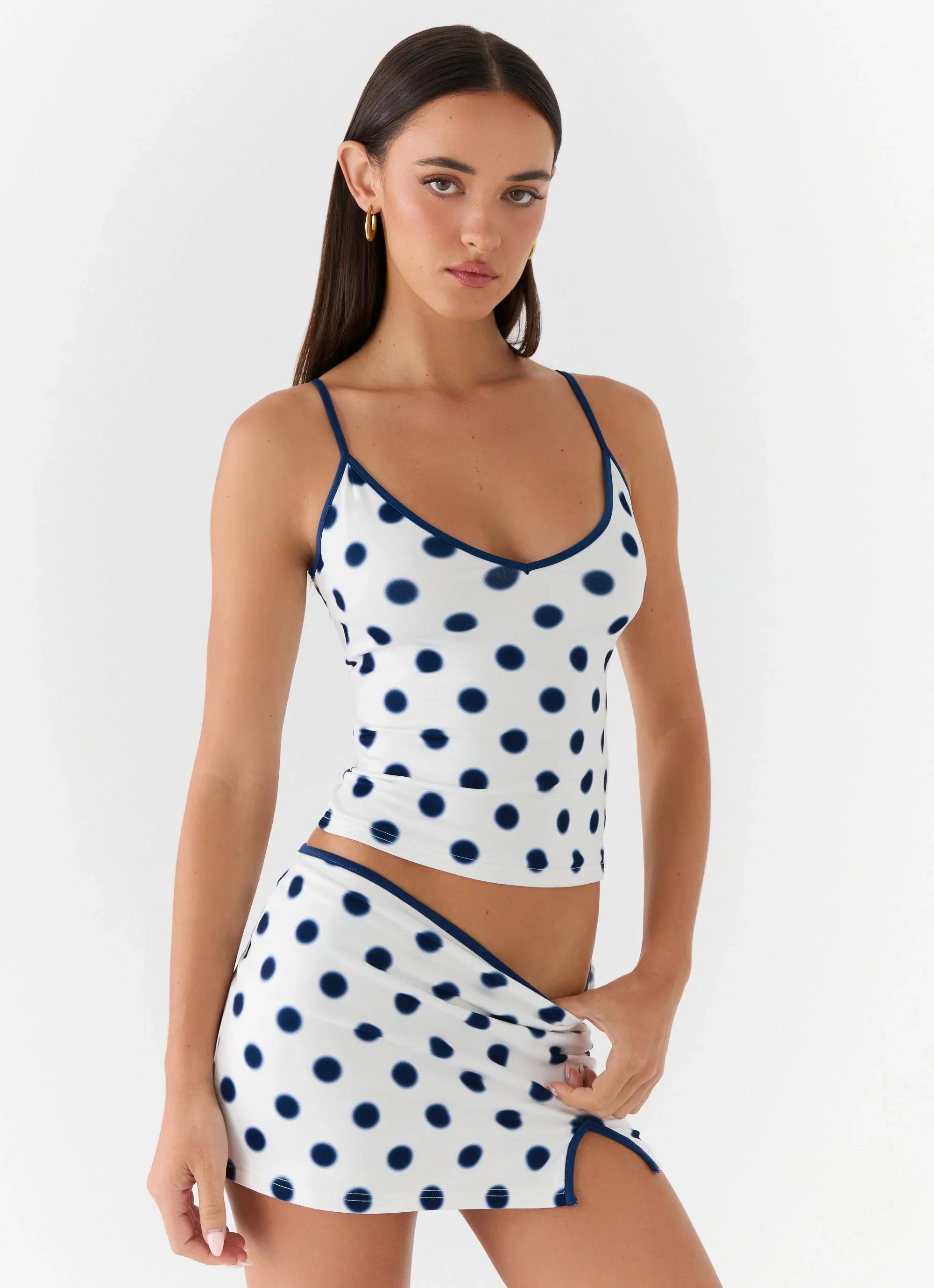 Elliot Top Porcelain Blue Polka Dot