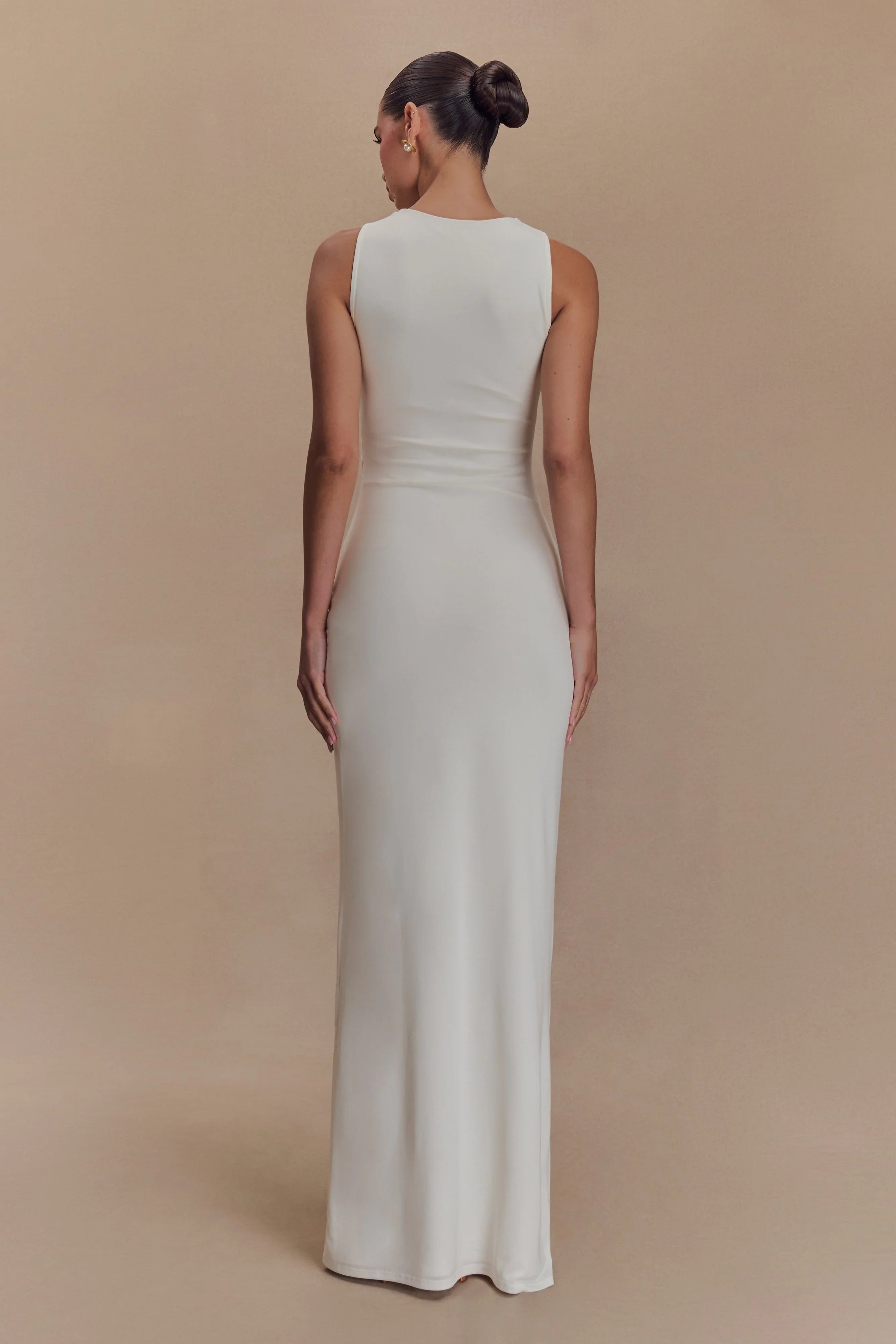 Kassidy Peached Jersey Maxi Dress Ivory