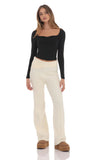 Cable Knit Pants in Cream