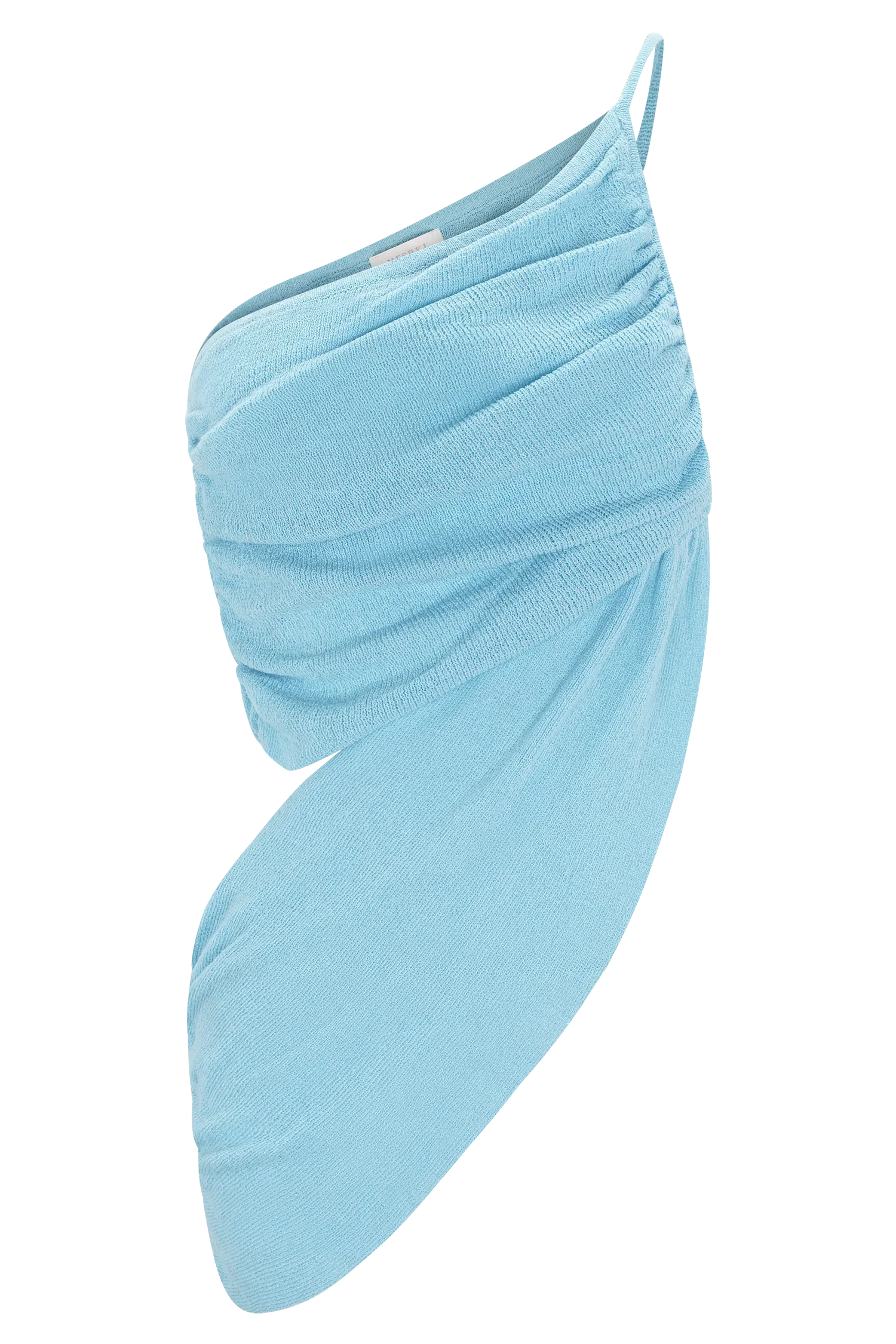 Corah Drape Knit Top Cyan Blue