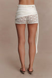 Liora Crochet Shorts With Knit Overlay Ivory