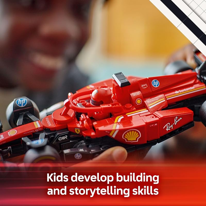 LEGO Speed Champions Ferrari SF 24 F1 Race Car Toys Building Sets for Kids Boys Girls Ages 10 Ferrari F1 Model Car Kits for Display or Play Gift Ideas for Birthdays and Fans 77242