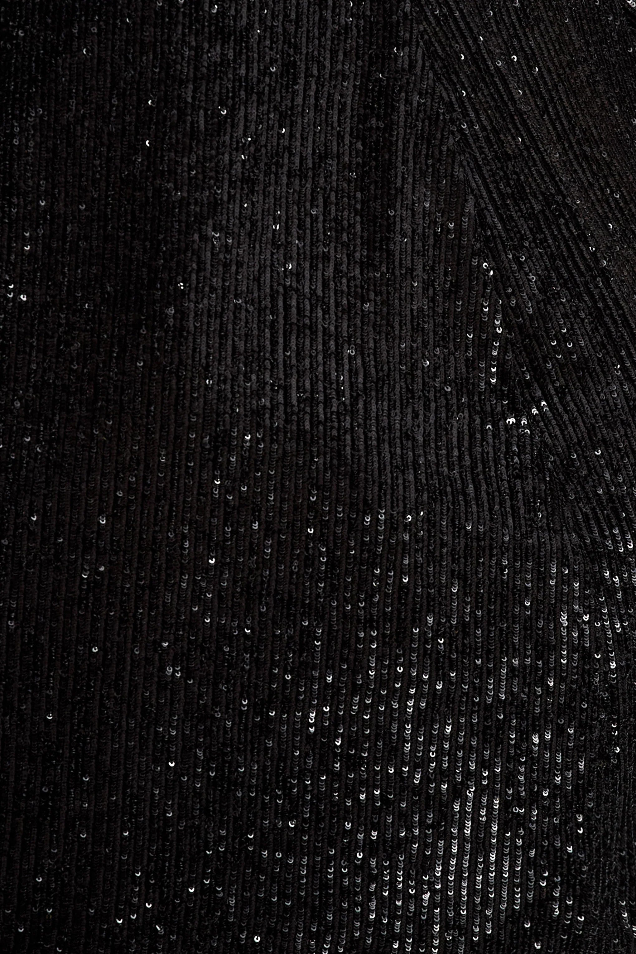 Clarabell Black Sequin Bandeau Structured Mini Dress