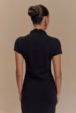Eris High Neck Scuba Jersey Top Black