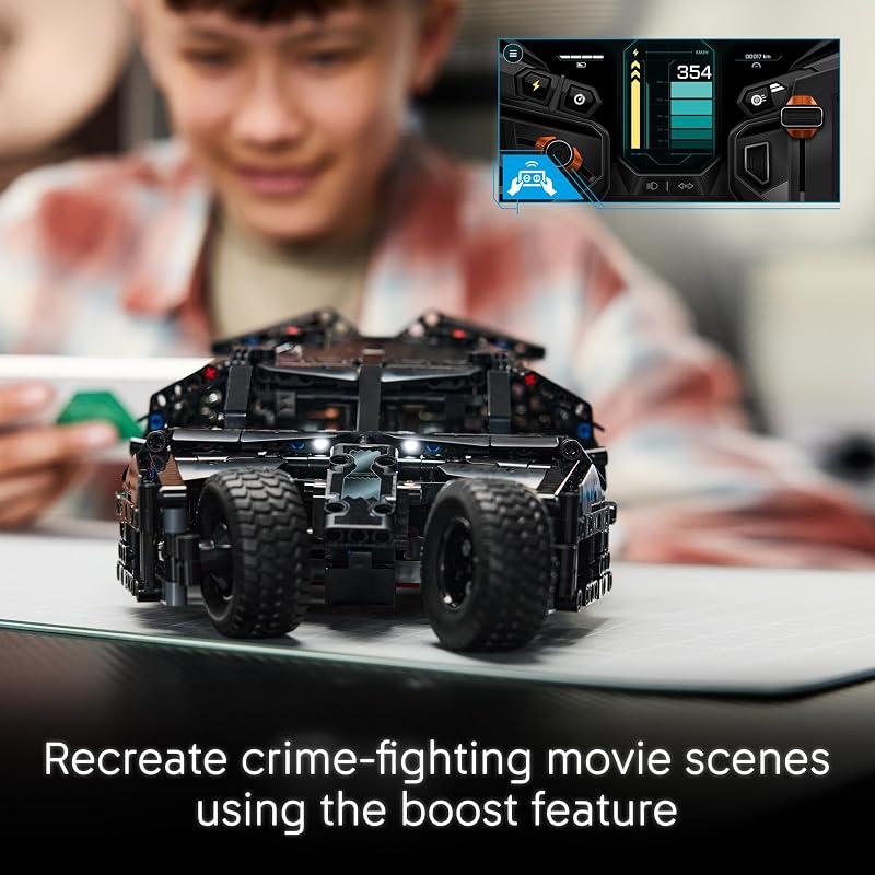 LEGO Technic Batmobile Tumbler 42239 Building Toys for Boys Girls Ages 12 The Dark Knight Batmobile Set Display as Bedroom Decor 719 pieces Gift Idea