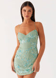 Vietta Sequin Cami Micro Mini Dress Mint