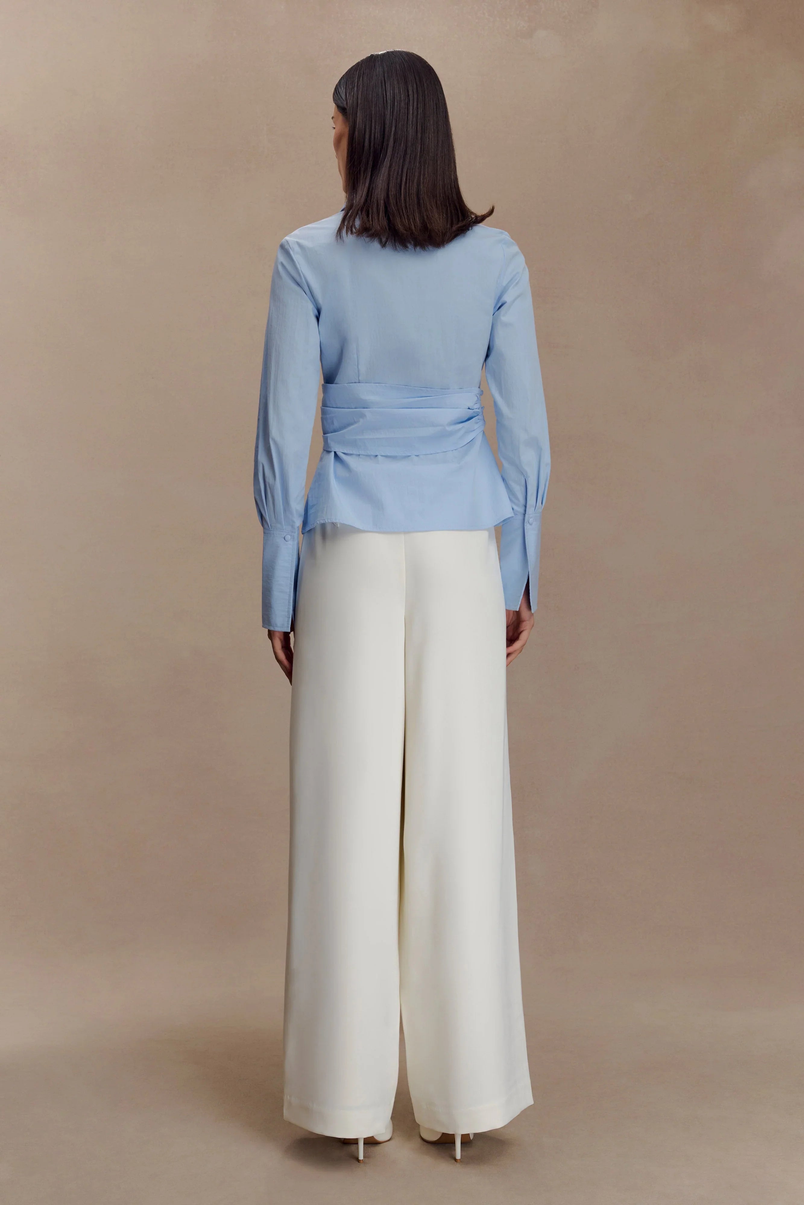 Eugenia Wrap Cotton Shirt Blue