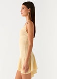 Spiced Sunset Mini Dress Baby Yellow