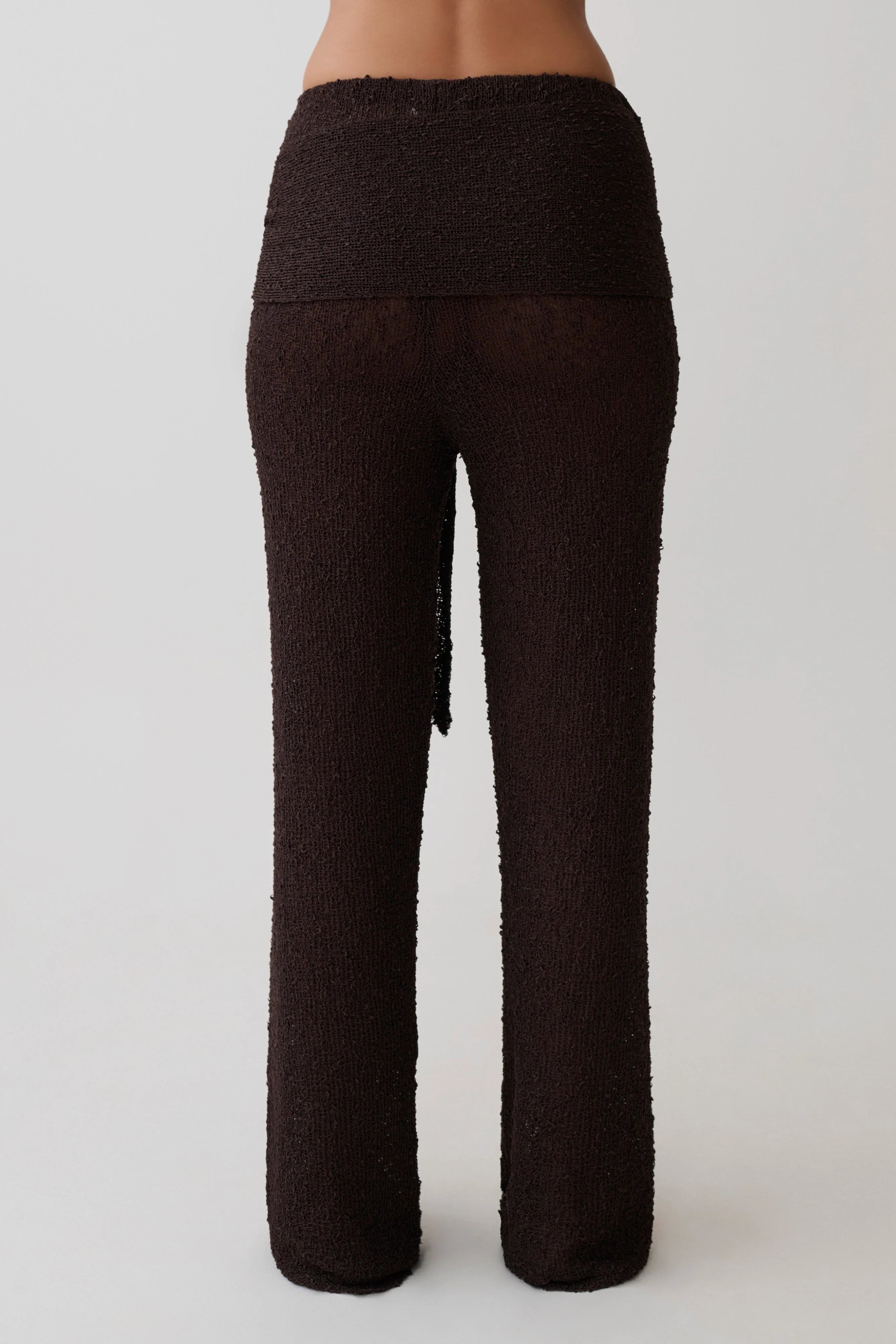Mattais Boucle Knit Pants Dark Chocolate