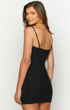 Tayna Black Lace Mesh Mini Dress