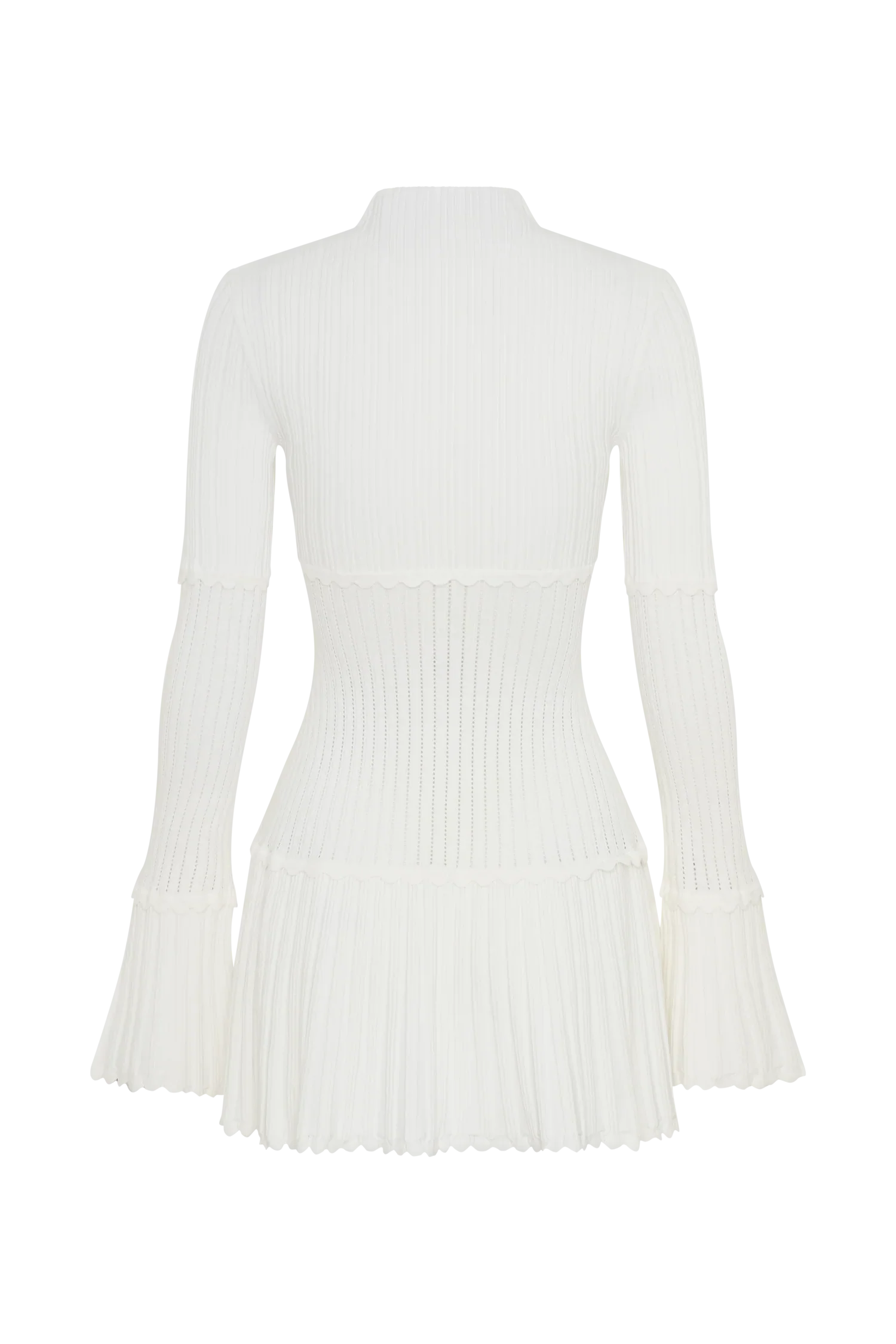 Adena Pointelle Knit Mini Dress Ivory