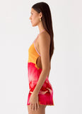 Yura Mini Dress Orange Floral Spritz