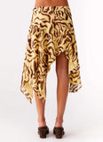 Kia Low Rise Asymmetrical Midi Skirt Laguna Print