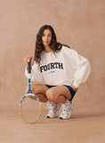 White Fourth Embroidered Branded Sweatshirt