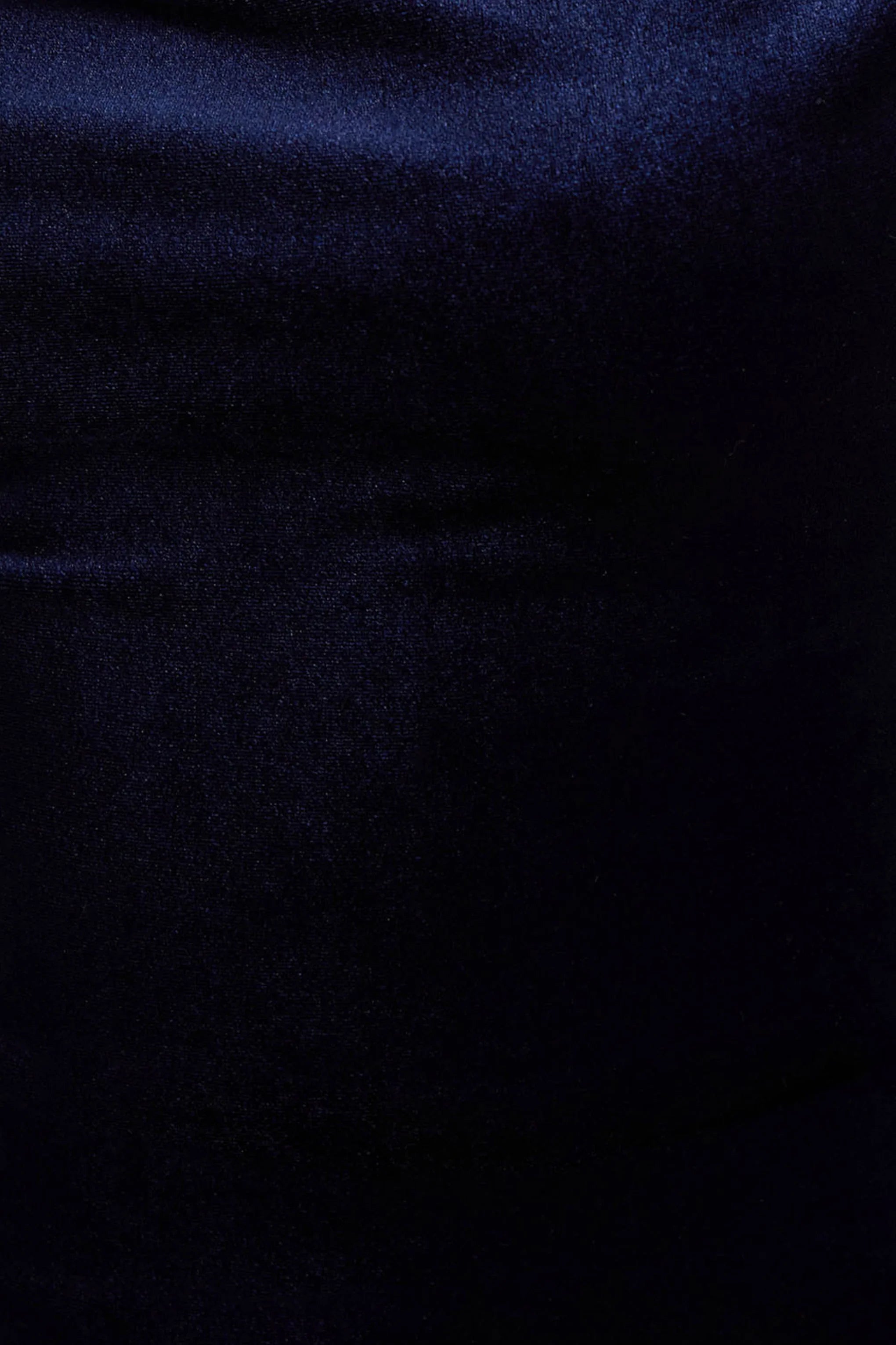 Carella Navy Velvet Twisted Asymmetric Midi Dress