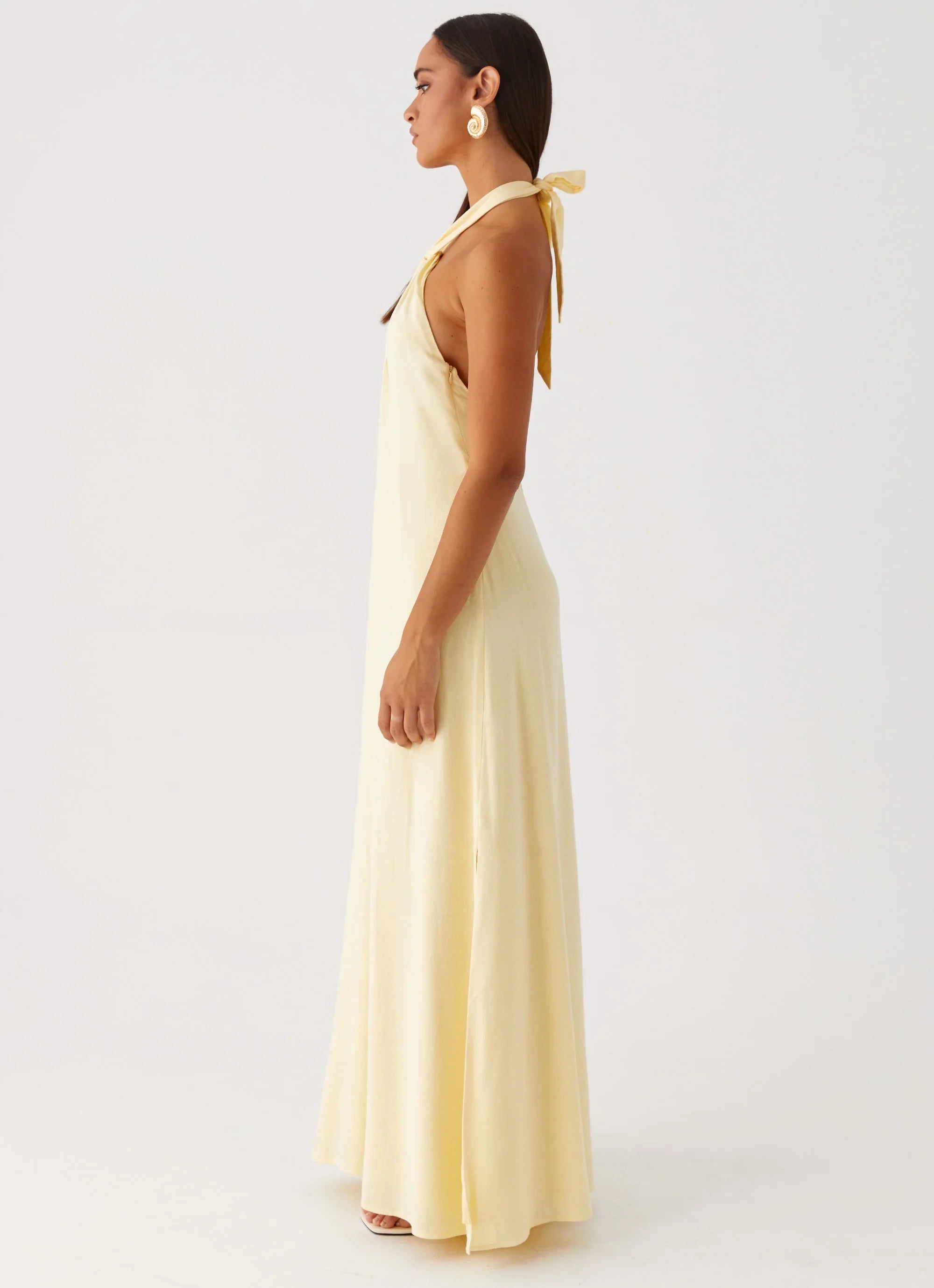 Golden Child Linen Maxi Dress Yellow