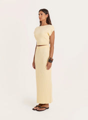 Yellow Knitted Maxi Skirt