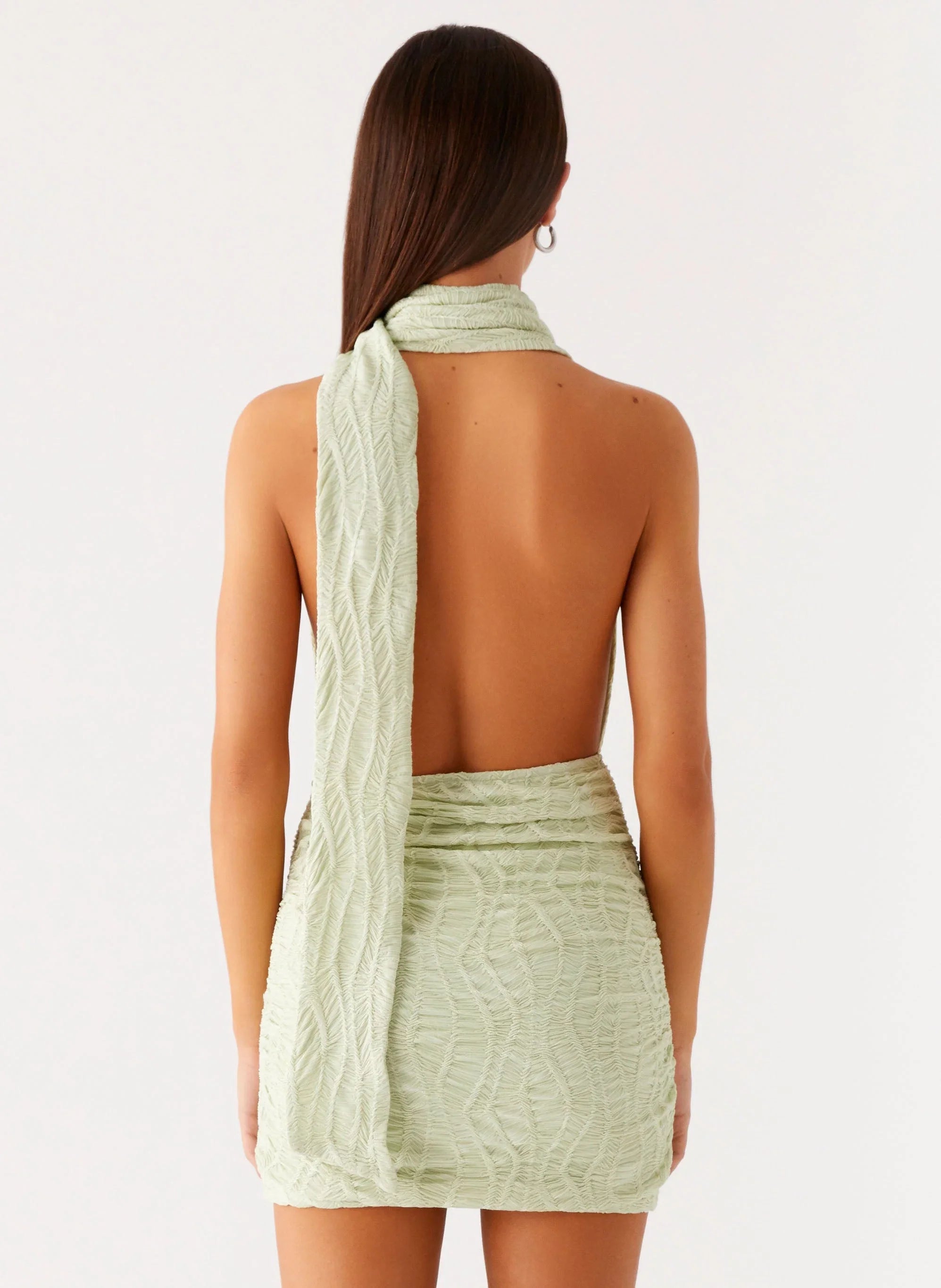 Crimson Mini Dress Forest Sage