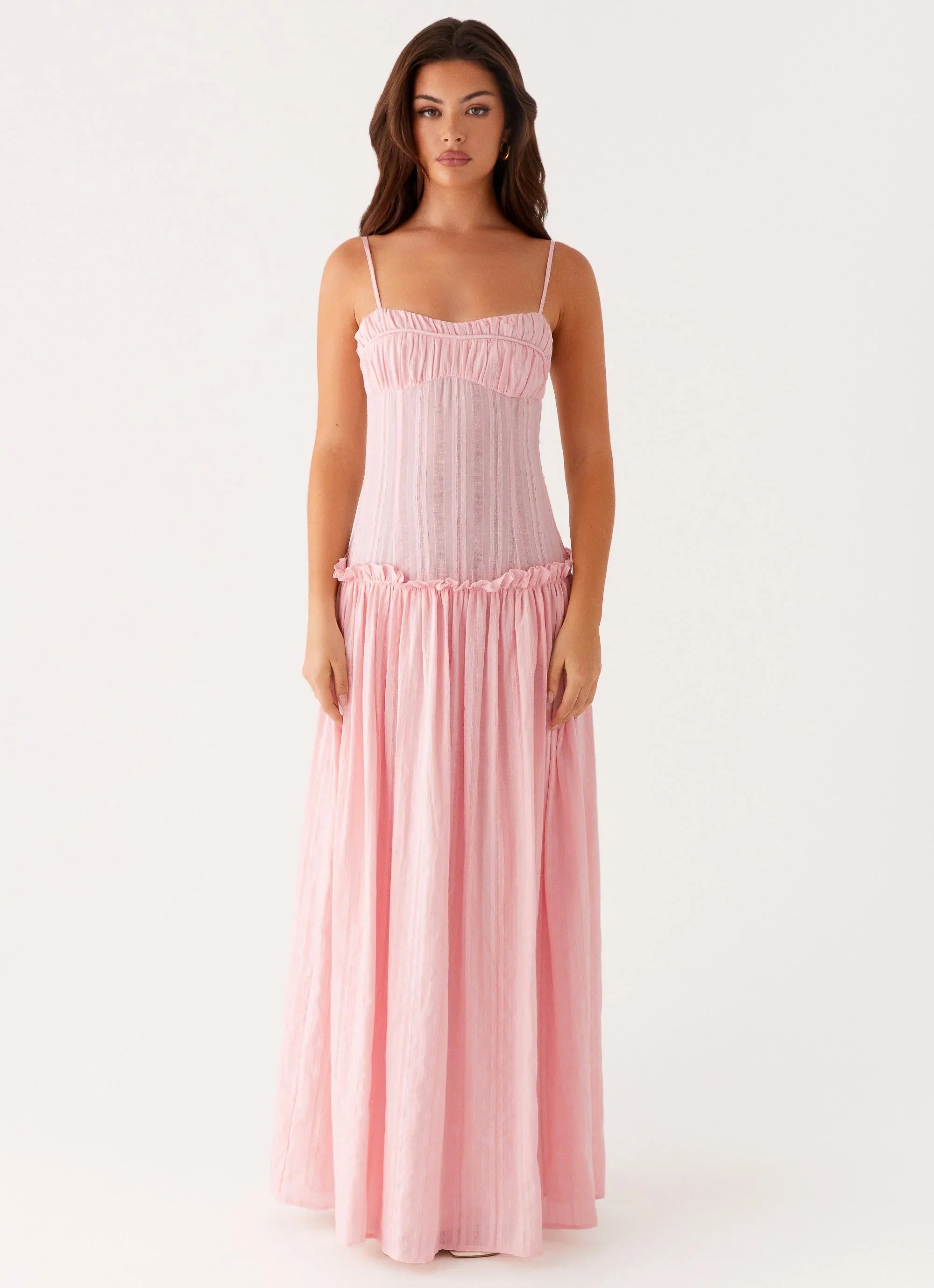 Jacinda Drop Waist Maxi Dress Pink