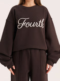 Chocolate Fourth Script Slogan Sweatshirt
