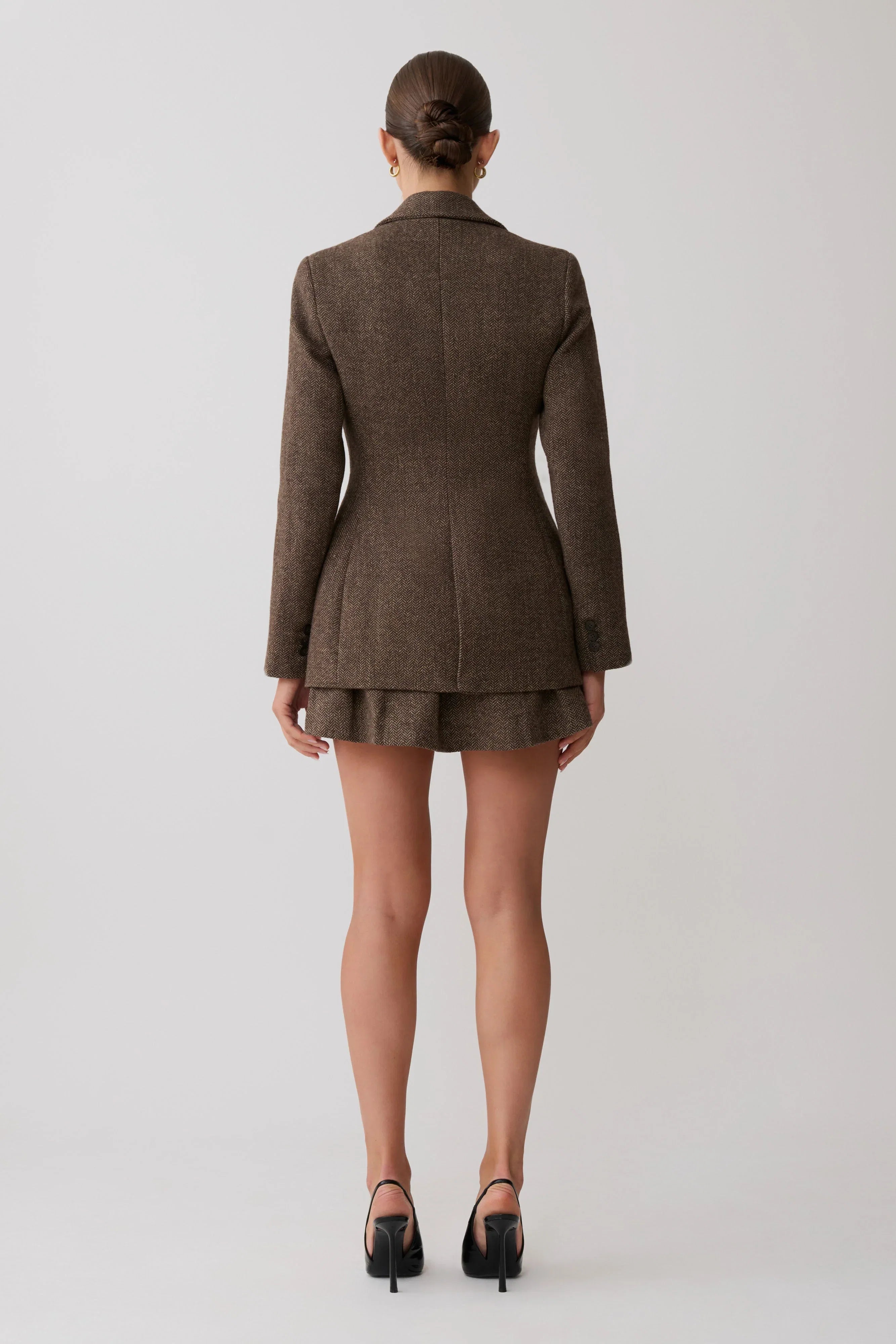 Romy Mini Skirt With Hardware Herringbone