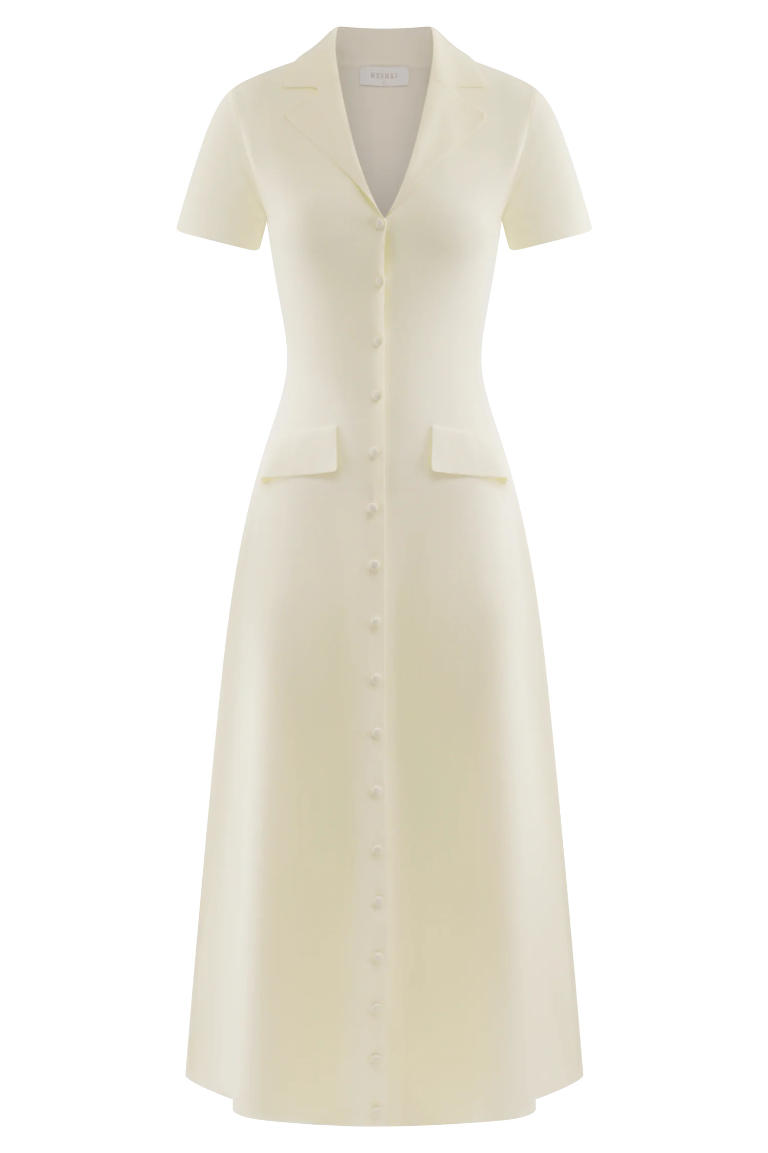 Pearson Short Sleeve Knit Midi Dress Ivory