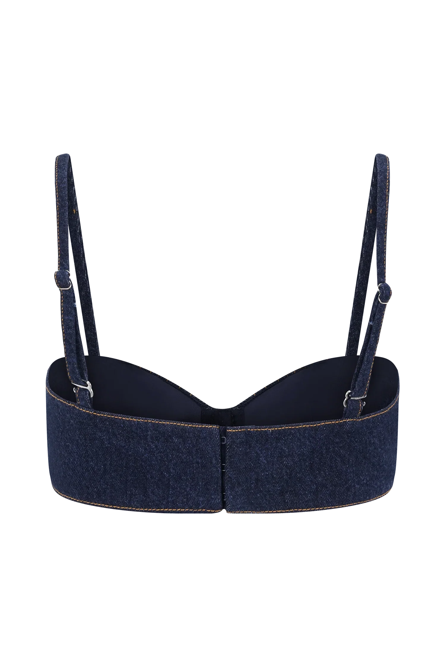 Belle Denim Cropped Bralette Indigo Blue