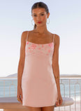 Zion Beaded Micro Mini Dress Pink