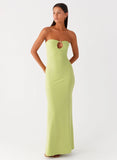 Moara Cut Out Maxi Dress Lime Green