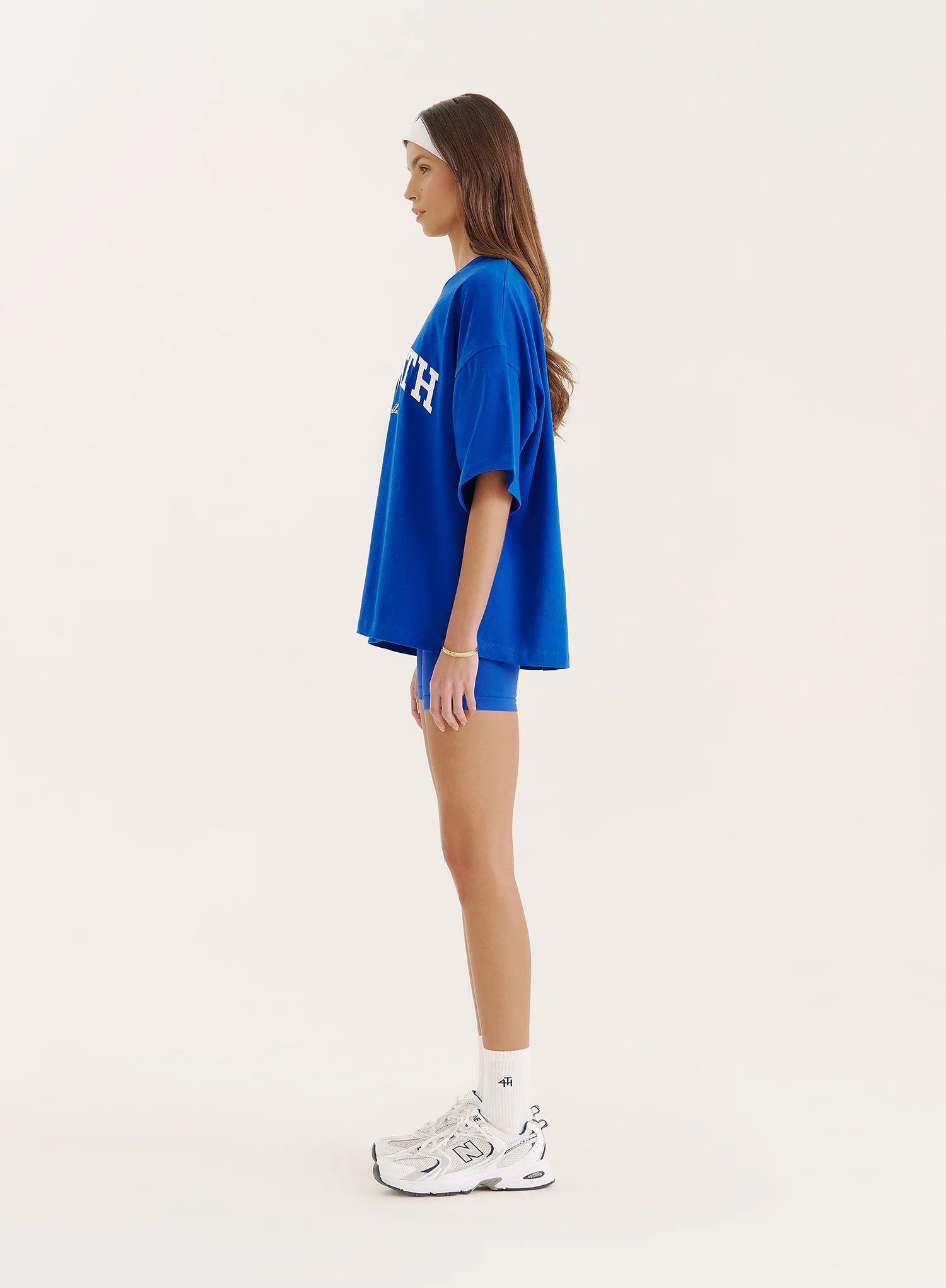 Blue Fourth Branded Oversized T Shirt
